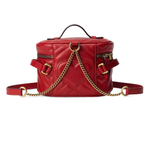 Gucci GG Marmont Matelasse Mini Backpack in Red - Picture 5 of 14